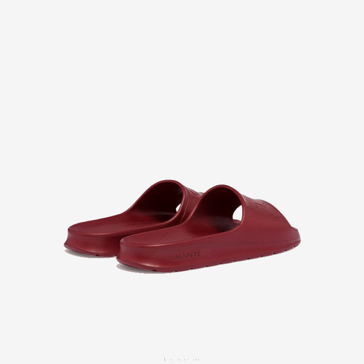 homens Lacoste vermelho escuro dr2 slides de logotipo sintético croco 2.0 08D01813