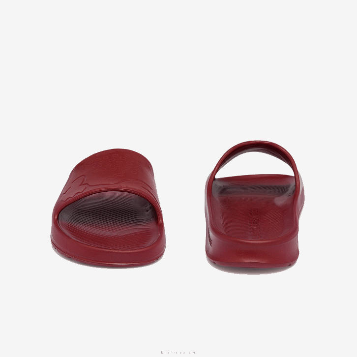 homens Lacoste vermelho escuro dr2 slides de logotipo sintético croco 2.0 08D01813
