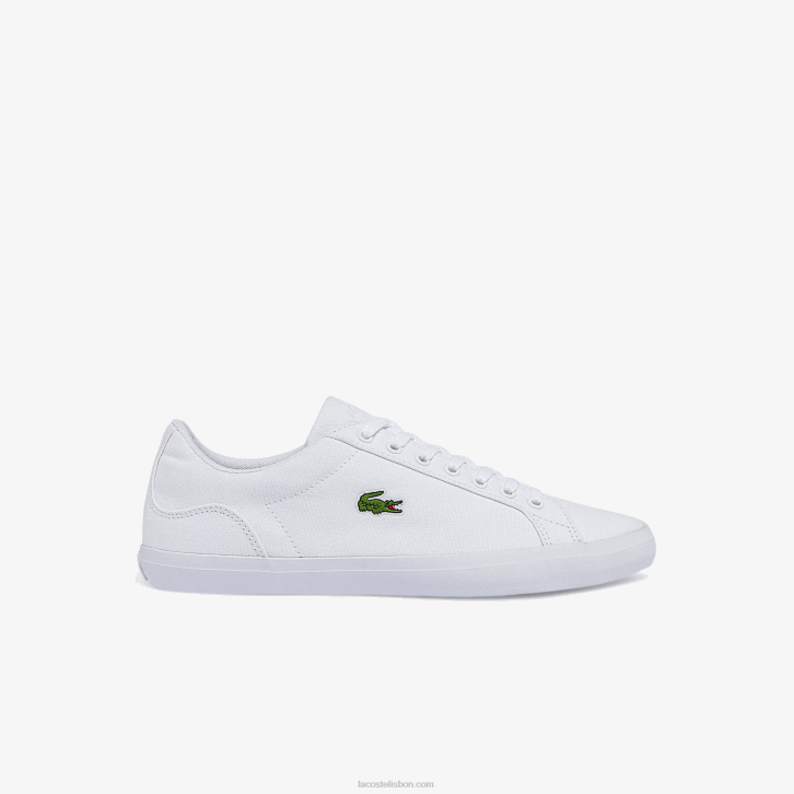 homens Lacoste branco 001 tênis de lona lerond 08D01907