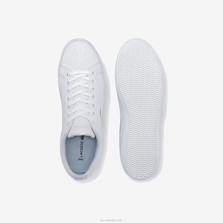 homens Lacoste branco 001 tênis de lona lerond 08D01907