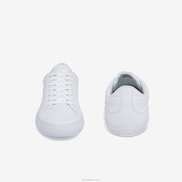 homens Lacoste branco 001 tênis de lona lerond 08D01907