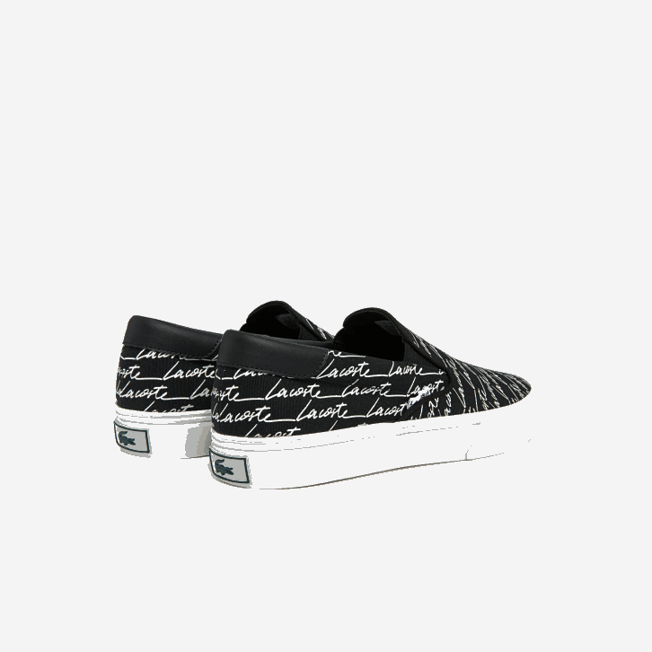 homens Lacoste preto e branco 312 jump serve lona e deslizamento sintético 08D01828