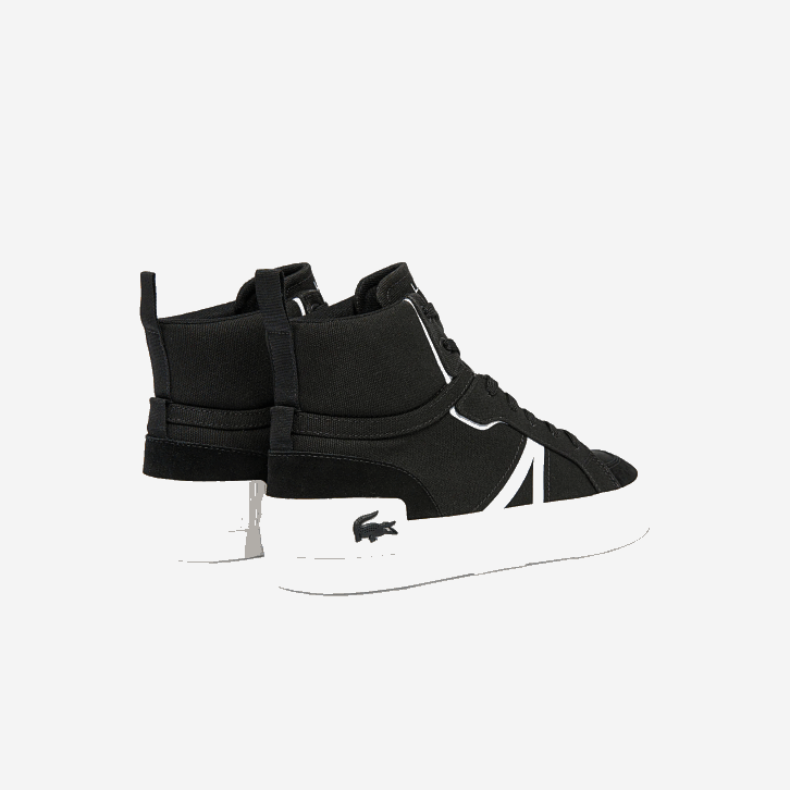 homens Lacoste preto e branco 312 l004 tênis mid canvas 08D01804