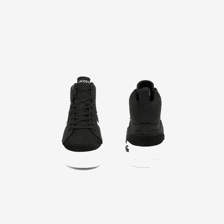 homens Lacoste preto e branco 312 l004 tênis mid canvas 08D01804