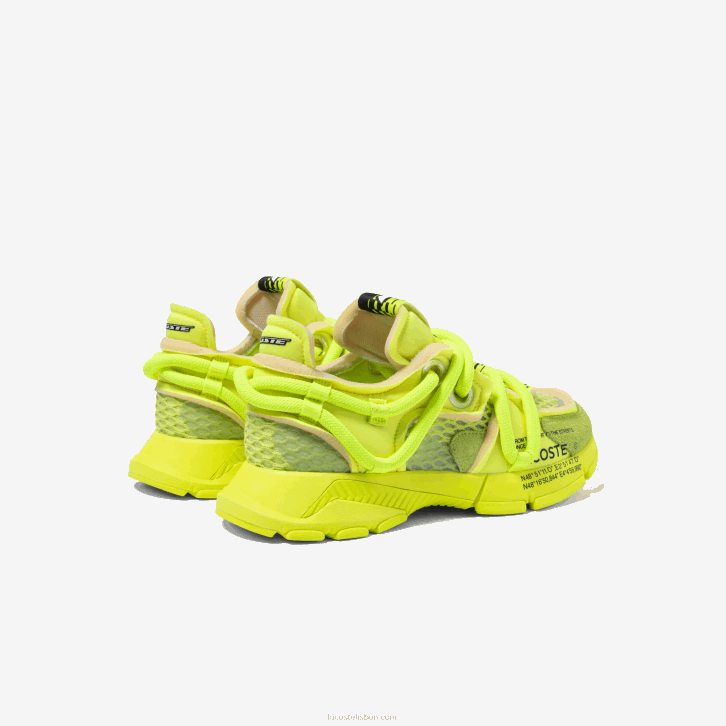homens Lacoste amarelo amarelo 2t7 tênis l003 active para passarela têxtil 08D01733