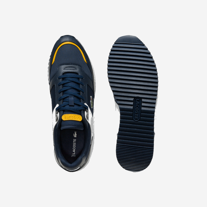 homens Lacoste amarelo marinho 2m3 tênis sintético e têxtil partner pista 08D01721