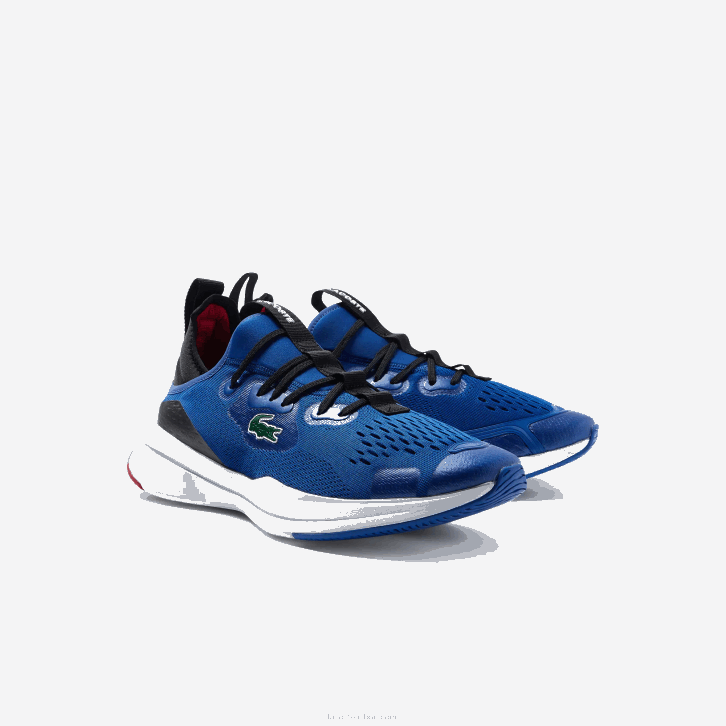 homens Lacoste azul branco 221 tênis run spin comfort com contraste de cores em tecido 08D01882