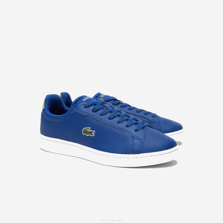 homens Lacoste azul escuro e branco 121 tênis carnaby pro couro salto pop 08D01744