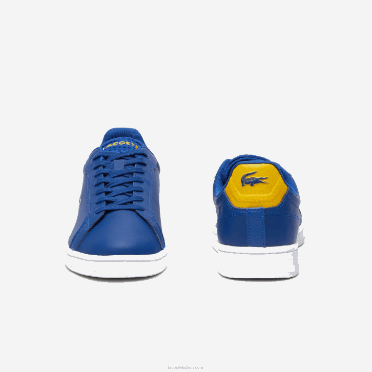 homens Lacoste azul escuro e branco 121 tênis carnaby pro couro salto pop 08D01744