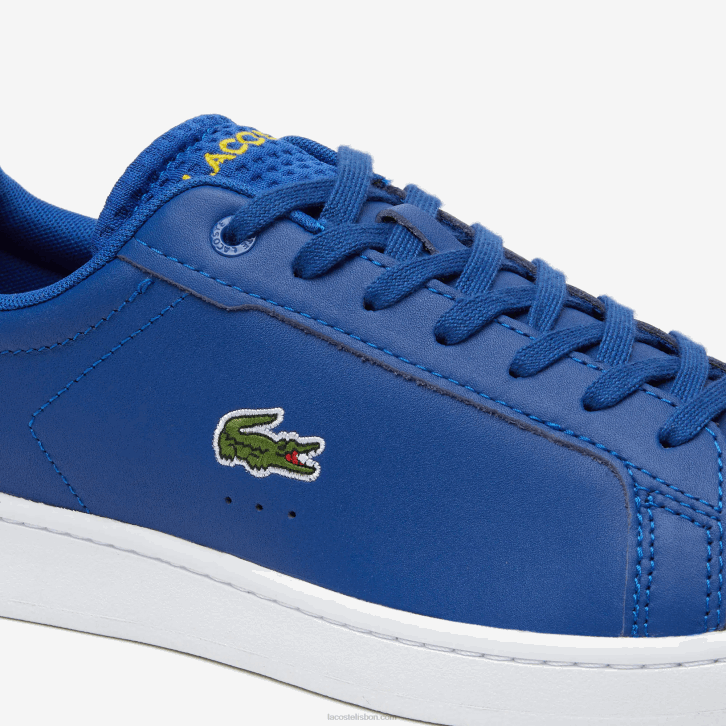 homens Lacoste azul escuro e branco 121 tênis carnaby pro couro salto pop 08D01744