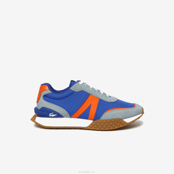 homens Lacoste azul laranja ba1 l-spin deluxe couro de inverno e sapatos ao ar livre têxteis 08D01780