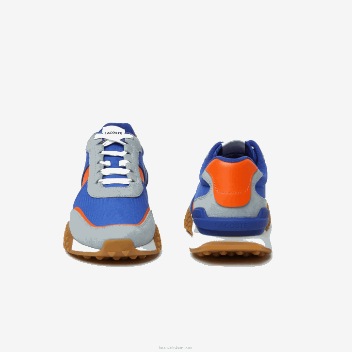homens Lacoste azul laranja ba1 l-spin deluxe couro de inverno e sapatos ao ar livre têxteis 08D01780