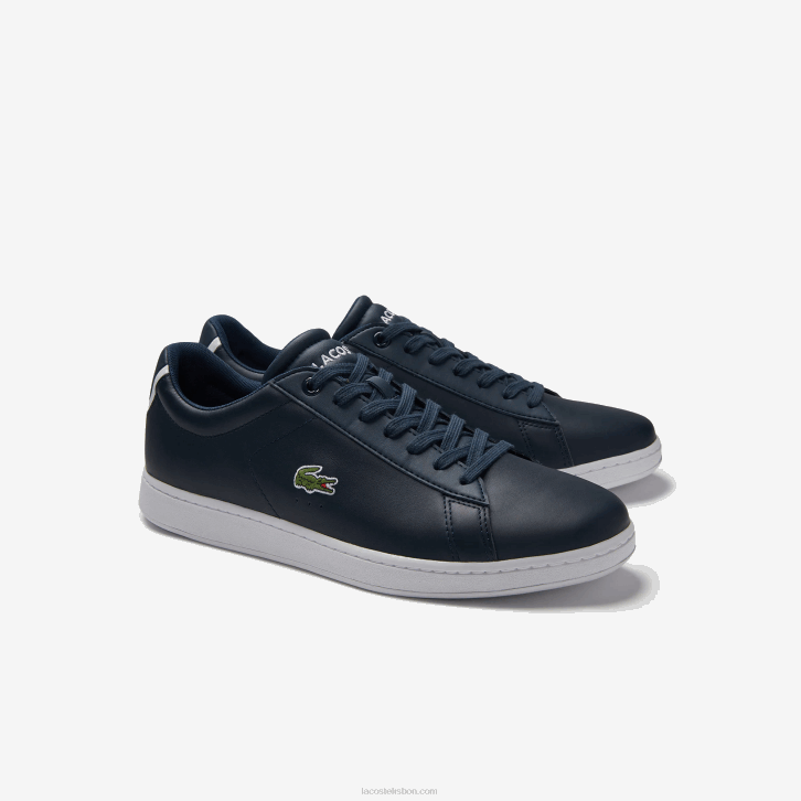 homens Lacoste azul marinho 003 tênis de couro carnaby evo 08D01874