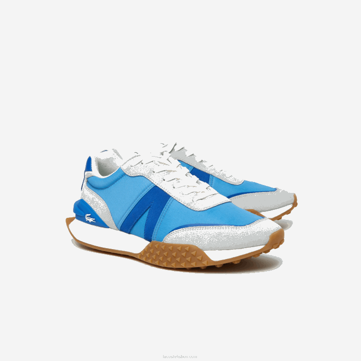 homens Lacoste azul marinho bn1 tênis l-spin deluxe em couro contrastante 08D01790