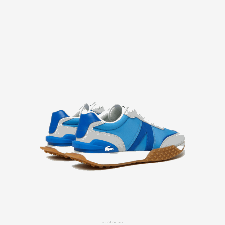 homens Lacoste azul marinho bn1 tênis l-spin deluxe em couro contrastante 08D01790