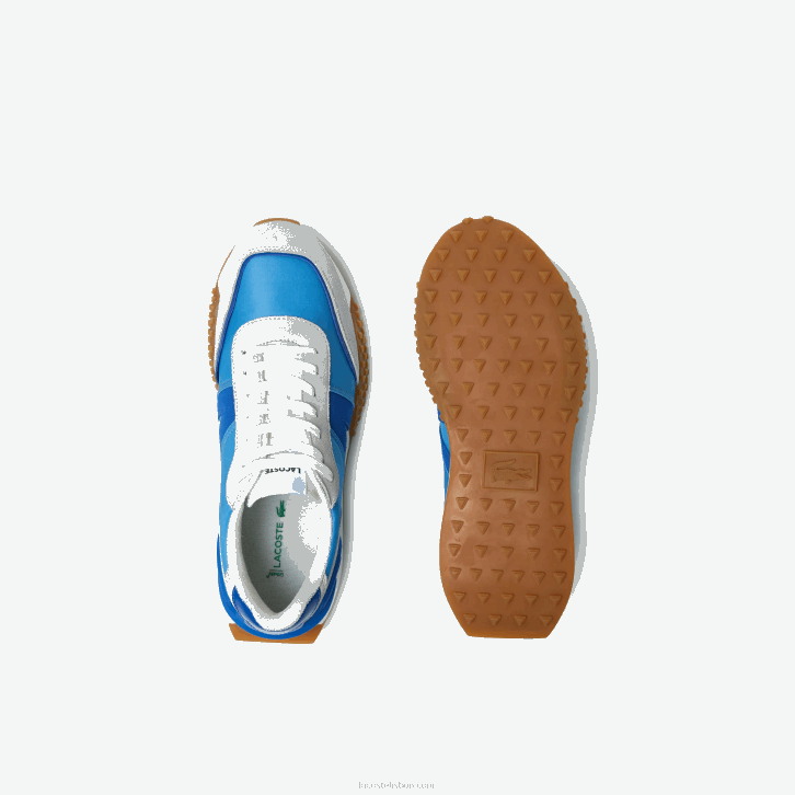 homens Lacoste azul marinho bn1 tênis l-spin deluxe em couro contrastante 08D01790