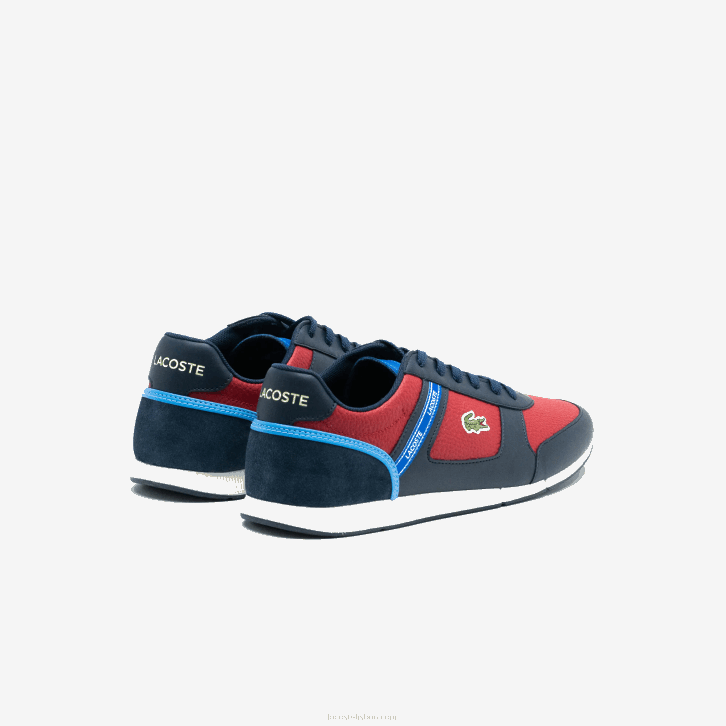 homens Lacoste azul marinho e vermelho 144 tênis sintético menerva esportivo 08D01908