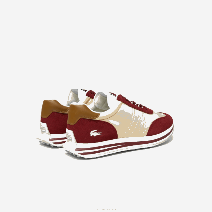 homens Lacoste bg7 vermelho tênis l-spin têxtil 08D01844