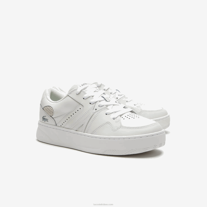homens Lacoste branco 21g l005 tênis de couro 08D01823