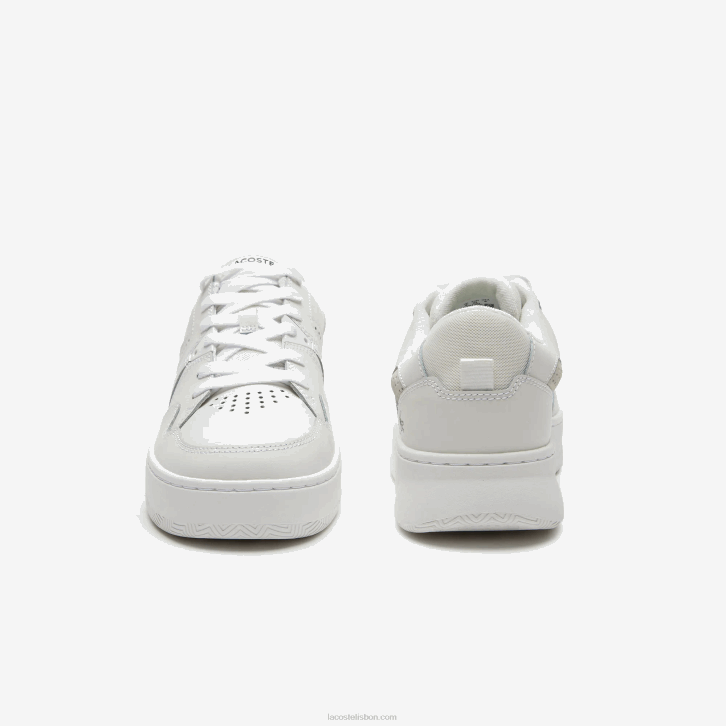 homens Lacoste branco 21g l005 tênis de couro 08D01823