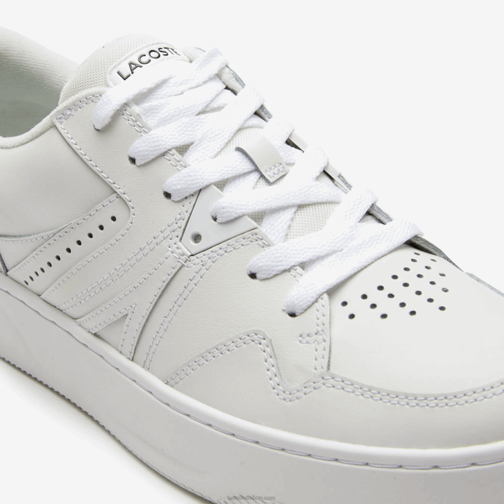 homens Lacoste branco 21g l005 tênis de couro 08D01823