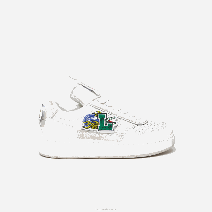 homens Lacoste branco 21g tênis de couro ace clip 08D01785