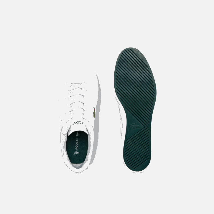 homens Lacoste branco 21g tênis de couro do tribunal 08D01913