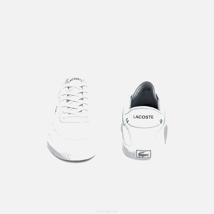 homens Lacoste branco 21g tênis de couro do tribunal 08D01913