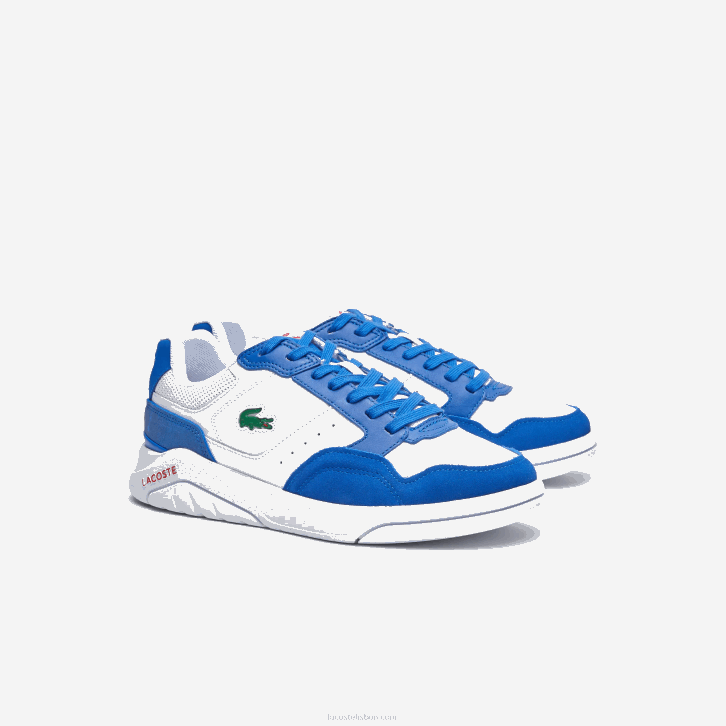 homens Lacoste branco/azul 080 Tênis game advance luxo em couro 08D01707