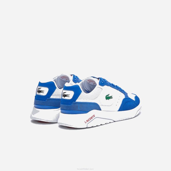 homens Lacoste branco/azul 080 Tênis game advance luxo em couro 08D01707