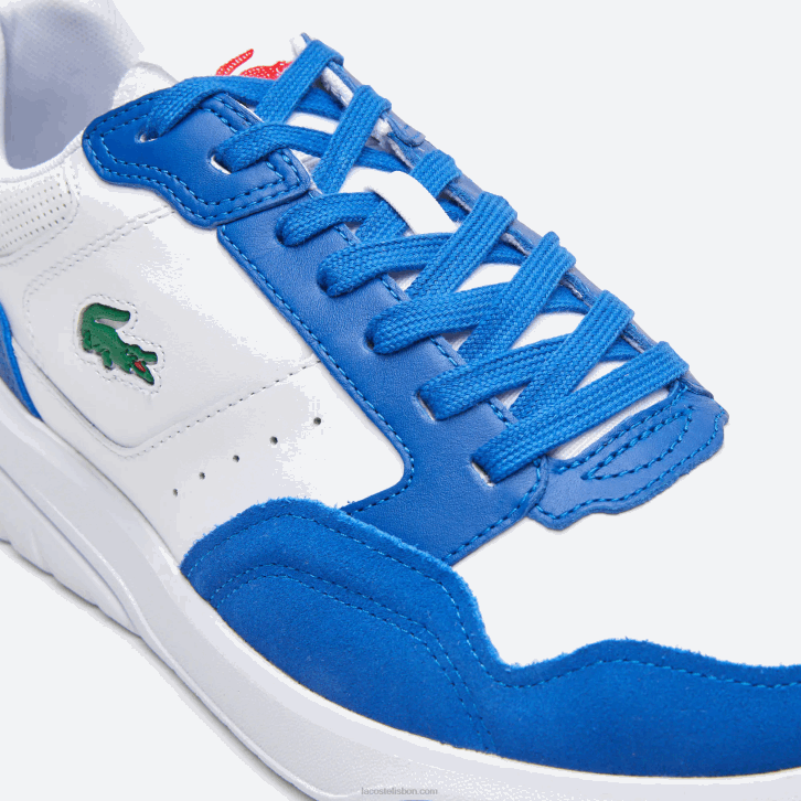 homens Lacoste branco/azul 080 Tênis game advance luxo em couro 08D01707