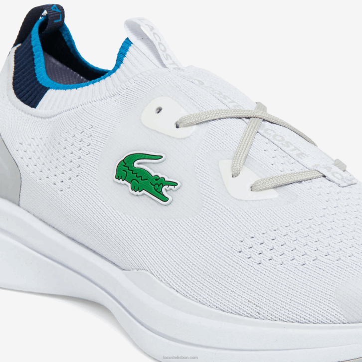 homens Lacoste branco/azul 080 tênis de tecido de malha run spin 08D01863