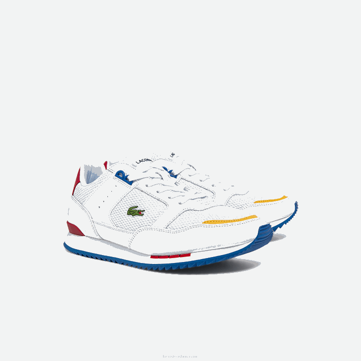 homens Lacoste branco/azul 080 tênis partner pista têxtil e couro 08D01888