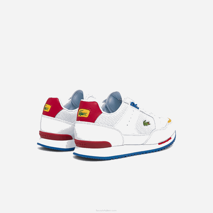 homens Lacoste branco/azul 080 tênis partner pista têxtil e couro 08D01888