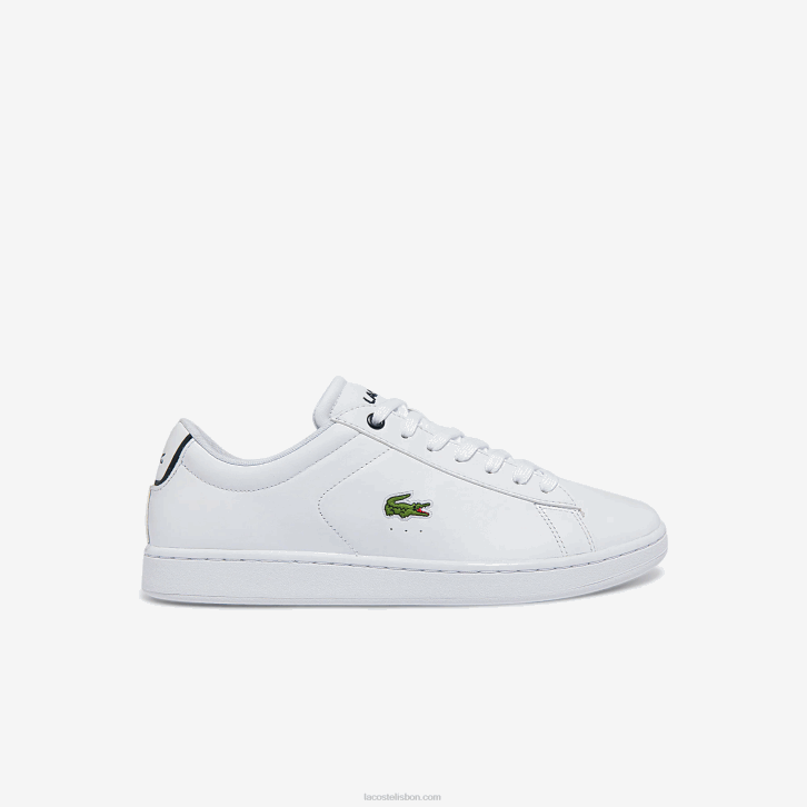 homens Lacoste branco e marinho 042 tênis de couro carnaby bl 08D01815