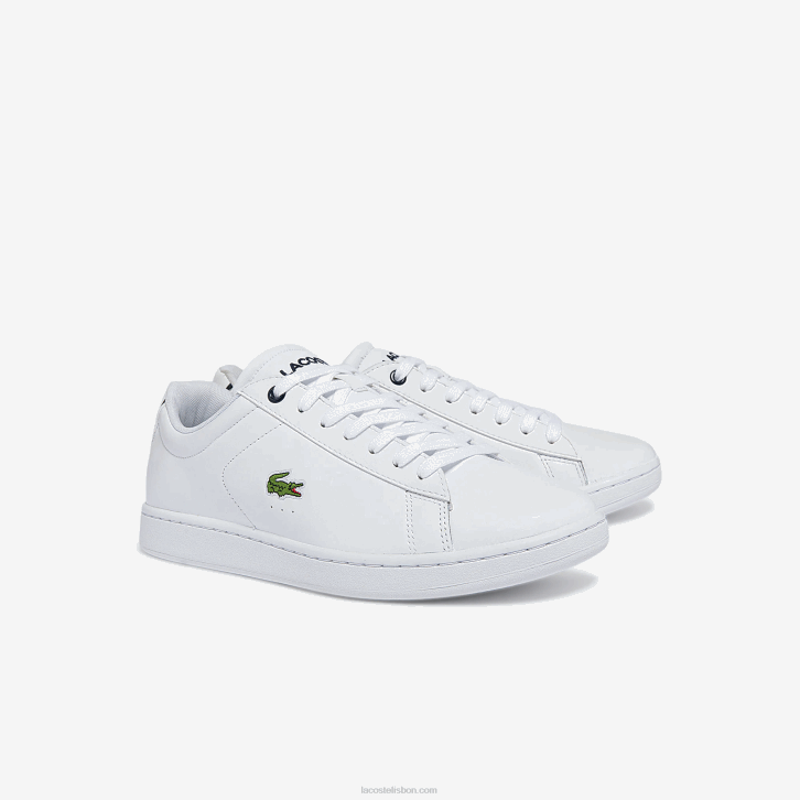 homens Lacoste branco e marinho 042 tênis de couro carnaby bl 08D01815
