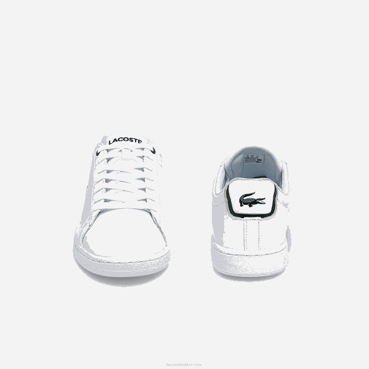 homens Lacoste branco e marinho 042 tênis de couro carnaby bl 08D01815