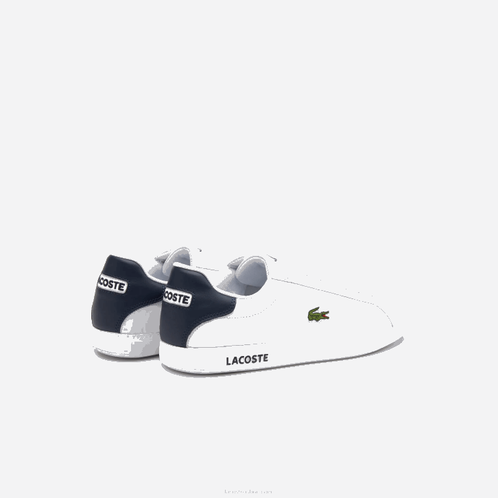 homens Lacoste branco e marinho 042 tênis de couro graduado 08D01912