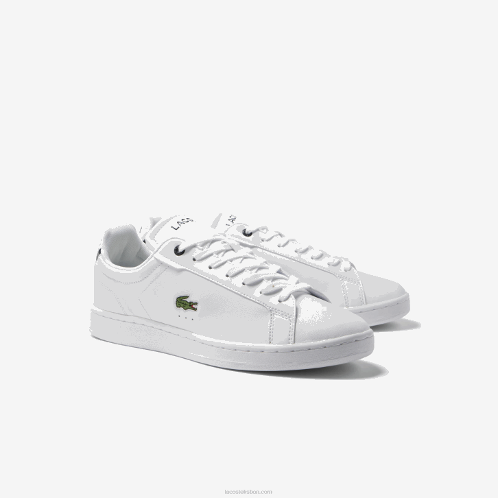homens Lacoste branco e marinho 042 tênis tonal de couro carnaby pro bl 08D01743