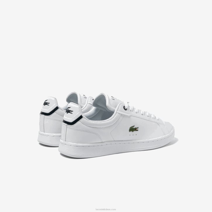 homens Lacoste branco e marinho 042 tênis tonal de couro carnaby pro bl 08D01743