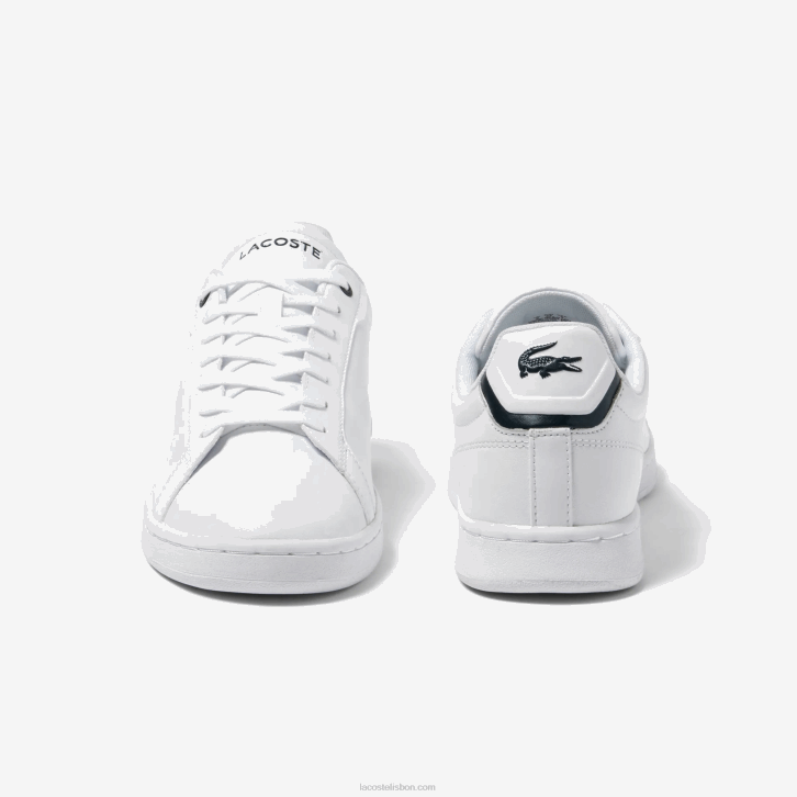 homens Lacoste branco e marinho 042 tênis tonal de couro carnaby pro bl 08D01743