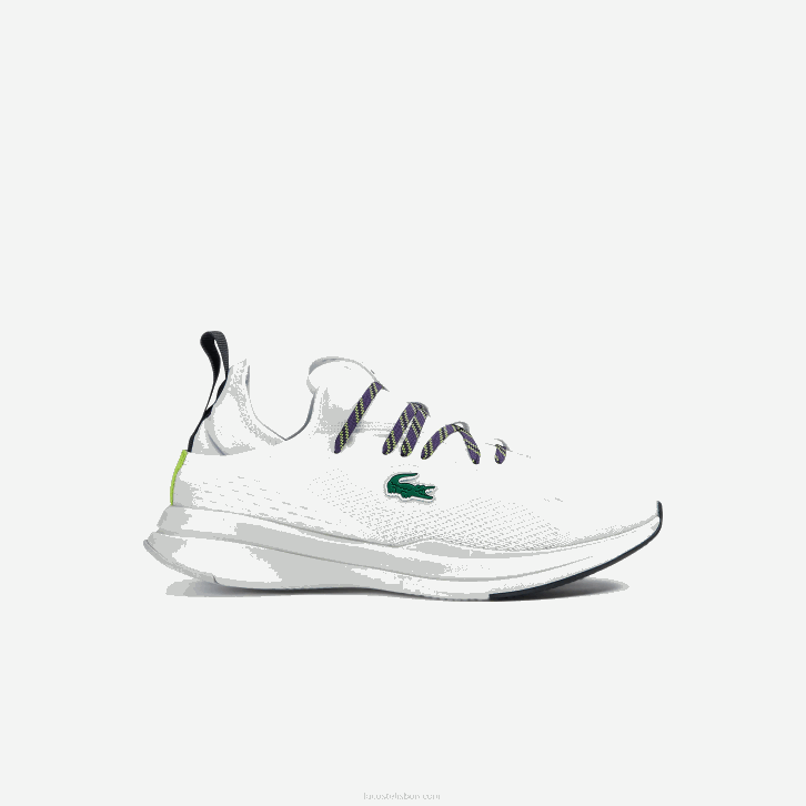 homens Lacoste branco e off white 65t tênis têxtil run spin comfort 08D01795