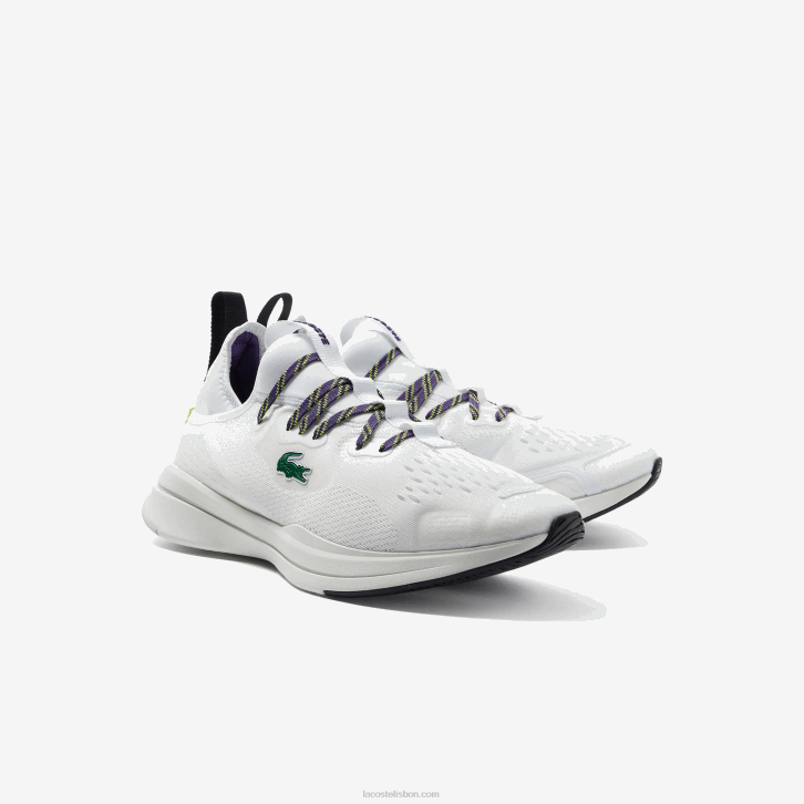 homens Lacoste branco e off white 65t tênis têxtil run spin comfort 08D01795