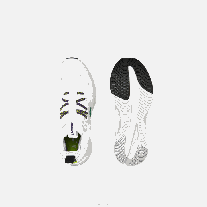 homens Lacoste branco e off white 65t tênis têxtil run spin comfort 08D01795