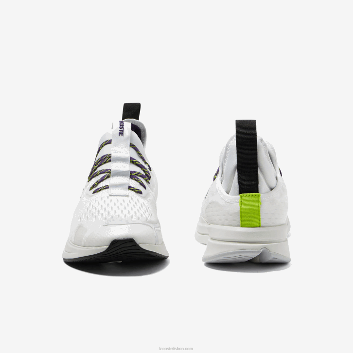 homens Lacoste branco e off white 65t tênis têxtil run spin comfort 08D01795