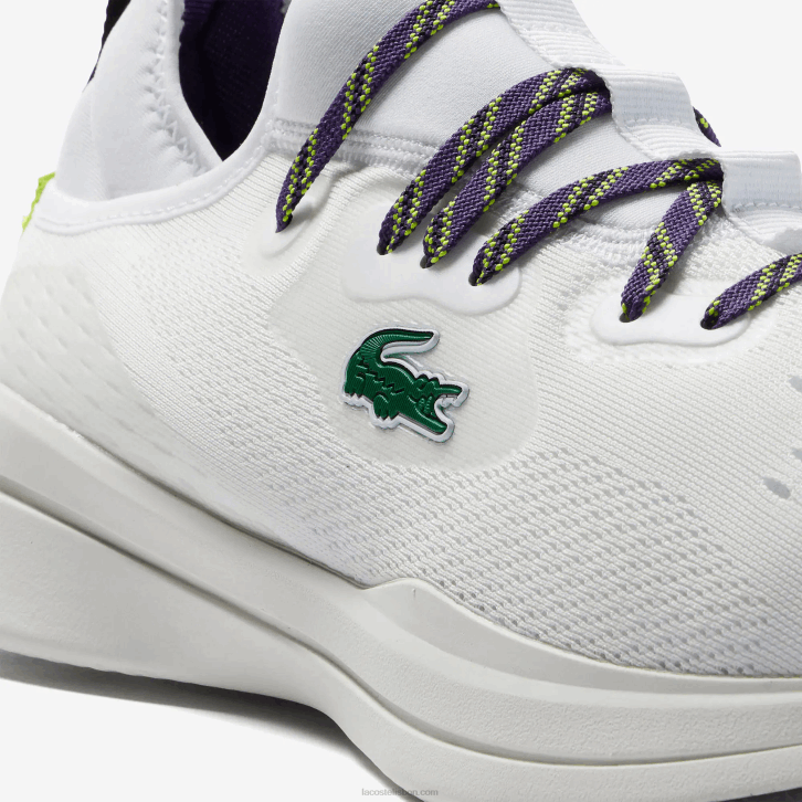 homens Lacoste branco e off white 65t tênis têxtil run spin comfort 08D01795