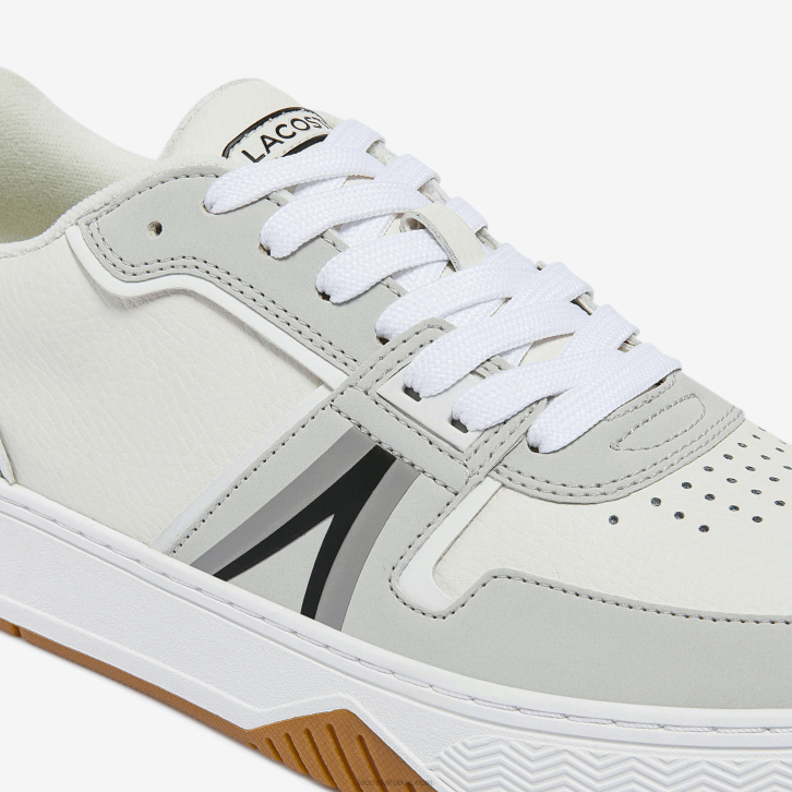 homens Lacoste branco e preto 147 tênis color pop l001 de couro 08D01830