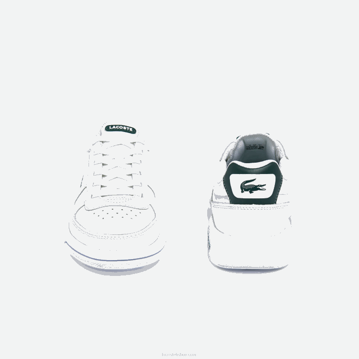 homens Lacoste branco e verde escuro 1r5 tênis de couro game advance 08D01916