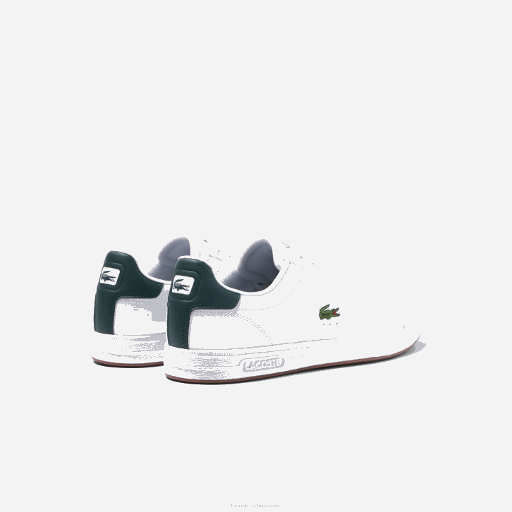 homens Lacoste branco e verde escuro 1r5 tênis de couro profissional graduado 08D01910
