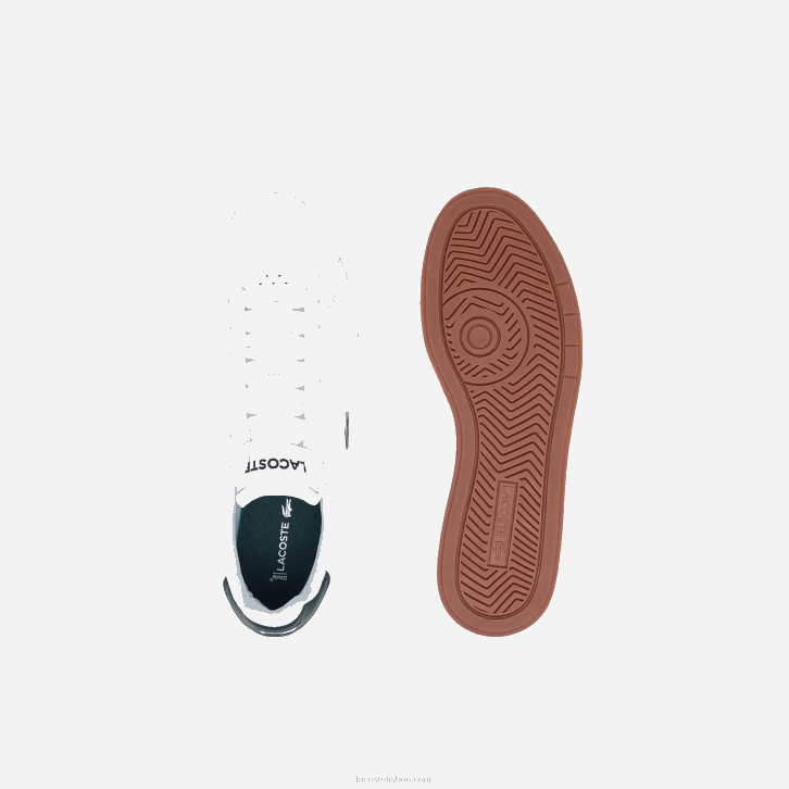 homens Lacoste branco e verde escuro 1r5 tênis de couro profissional graduado 08D01910